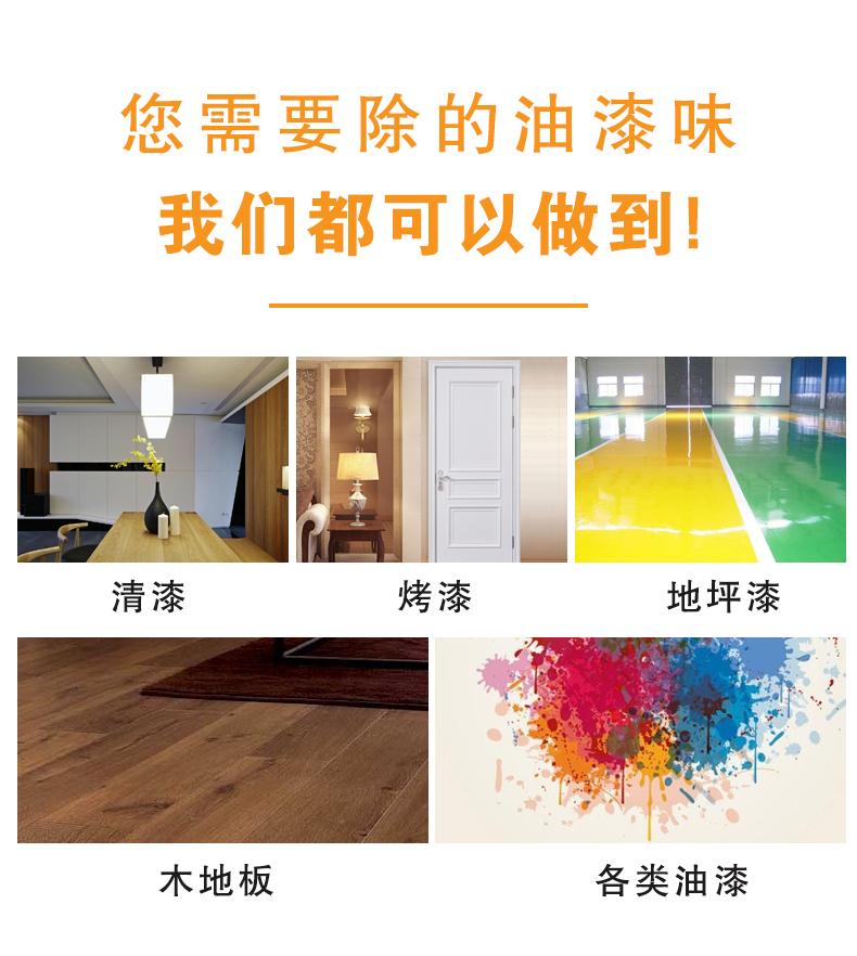 去除油漆味 去除甲醛 格瑞樂環(huán)保 綠快除甲醛  您要除的油漆味真是甲醛嗎？ 醛知道 1油漆味是芳香徑氣味污染物的苯系物，二甲苯，但是甲醛無味刺激性氣體。2油漆中對人體危害大的是苯和苯系物和聚酯漆里的甲苯二異氰酸酯，甲醛化學是HCHO，分子量30.03，又稱乙醛 3甲醛刺激眼睛落淚，睜不開眼，味道不是臭的那種，油漆是有味道的，但不刺激眼睛，眼睛不會落淚。  家具/柜子異味 清漆，烤漆味 綠快強力油漆除味劑 可以做到根煙清除異味不反彈  您所熟知的除異味放肆真的有用嗎？固體炭包：物理吸附，并非去除二次污染 耗費人力財力 香水/噴霧：僅是掩蓋，都是表象，香水有毒 二次污染 植物吸附分解：吸附物微量，效果幾乎可以忽略不計  綠快強力油漆除味  專業(yè)除油漆味，木質(zhì)家具除甲醛 根源清除，高分子分解技術 源頭持久凈化，不限換屆限制 無二次污染 母嬰安全型  您需要除的油漆味，我們都可以做到！ 清漆/烤漆/地坪漆/木地板/各類油漆  綠快強力油漆除味劑 清除油漆異味更專業(yè) 源頭分解 母嬰安全 不會反彈  和甲醛說拜拜  快速釋放甲醛 深層滲透分解  母嬰安全型 無毒無刺激 無二次污染 母嬰安全配方不是說說而已  高效除醛 健康有我 一款好產(chǎn)品的選擇 強力尤其除味清除油漆異味的同時木葉神通鋪分解家具內(nèi)部的甲醛，然后您捉到全方位清除  長久不反彈  檢測報告 中科院權威檢測 甲醛去除率檢測報告 無毒無害檢測報告  更多適用范圍 只要有污染的地方就有我的存在  住宅 辦公室 商業(yè)場所  酒店  格瑞樂清除觸媒技術  產(chǎn)品信息：產(chǎn)品品牌：綠快  產(chǎn)品名稱：綠快強力油漆除味  產(chǎn)品組成：納米二氧化鈦、植物萃取多酚、表面活性劑等組成  產(chǎn)品特點：快速性、徹底性、穩(wěn)定性 使用對象：快速分解苯系物 醛 酮等，清除油漆味及其他裝修異味  安全性  無毒無害 母嬰安全型